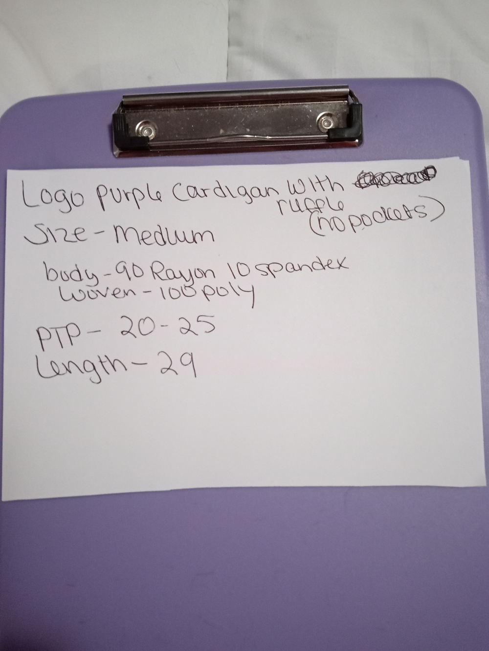 LOGO Purple Open Front Cardigan Lightweight - Picture 5 of 7